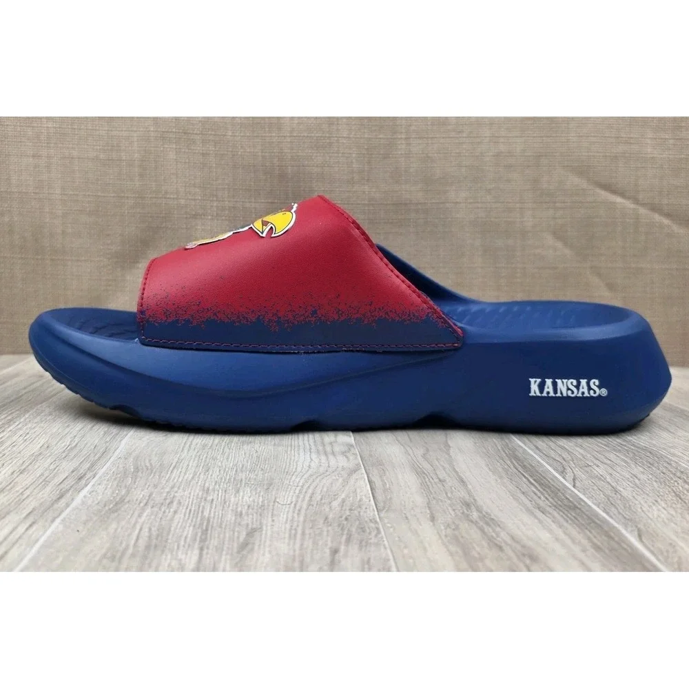adidas X NCAA Lightblaze Slides Kansas Jayhawks Royal Red Blue Men's Size 7